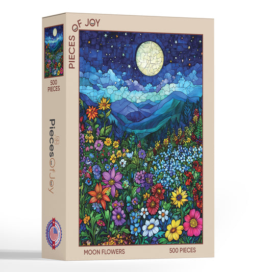 PiecesOfJoy Jigsaw Puzzle, Moon Flowers